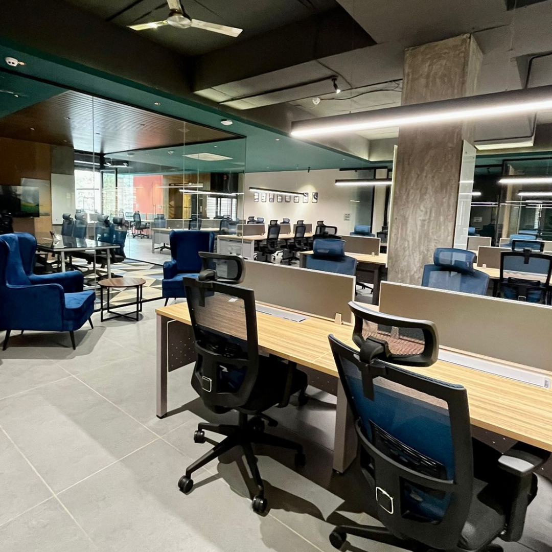 Modern office spaces at Dongle Desk, designed for collaboration and productivity in Indiranagar.